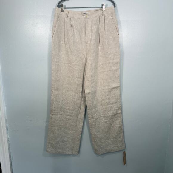 Reformation Linen Oliva 2 Piece Set Size 12 Beige Oatmeal NEW - Picture 6 of 10